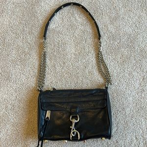 Rebecca Minkoff Black Leather Studded Crossbody / small shoulder bag